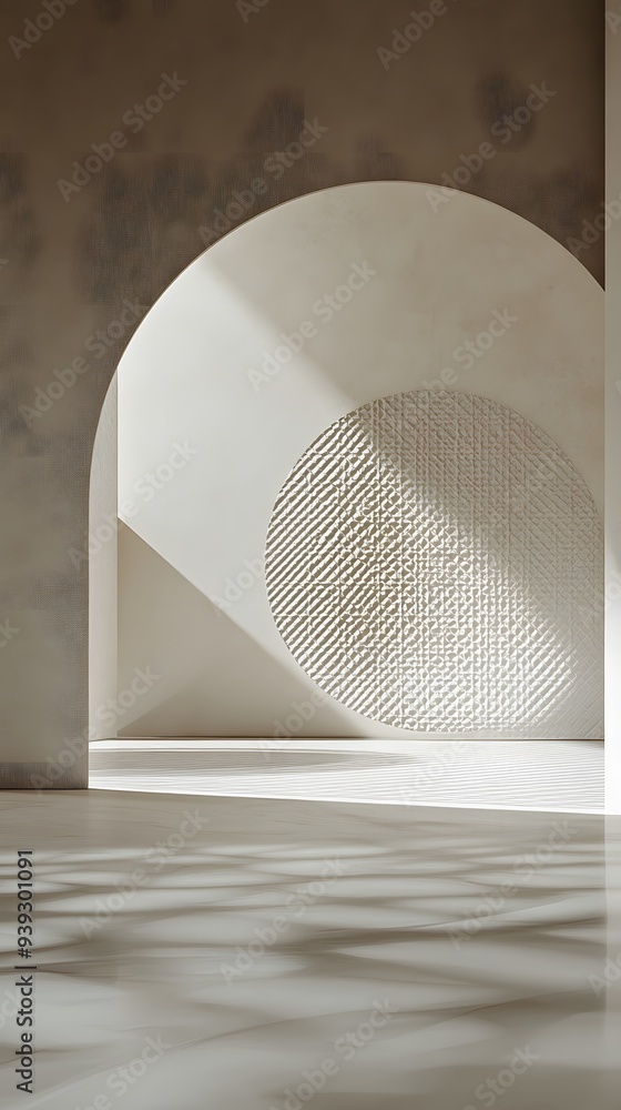 Aufkleber 60. contemporary 3d render with intricate geometric patterns and a smooth circle ceramic background