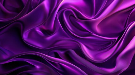 Obraz premium Close-Up of Luxurious Purple Silk Fabric with Elegant Folds and Soft Sheen