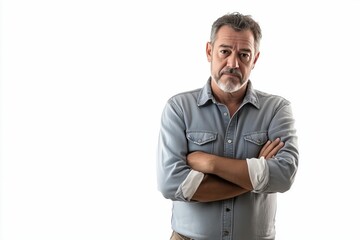 Serious Mature Man with Crossed Arms