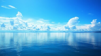 Fototapeta premium Majestic Seascape with Cloudscape and Tranquil Ocean Reflection