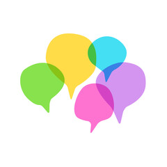 Talk colorful chat, speech bubbles template design. Conversation. Message.
