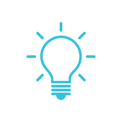 Simple ideas, solving problem icon. Light Bulb. From blue icon set.
