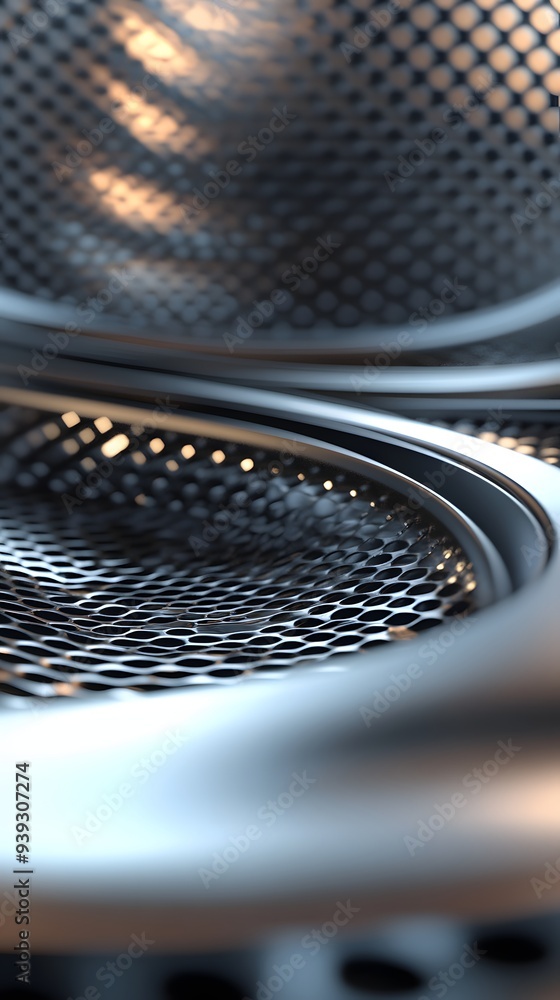Poster 49. futuristic 3d design featuring dynamic geometric patterns and a smooth circle ceramic background