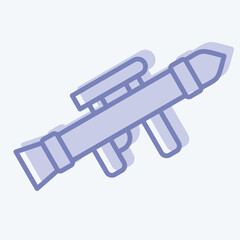 Icon Grenade Launcher. related to War Military symbol. two tone style. simple illustration