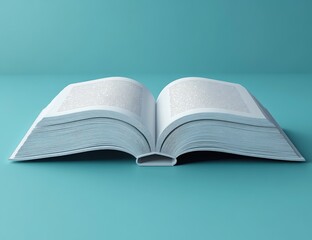 Obraz premium A close-up image of a white open book with its pages fanned out.