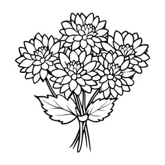 A Bouquet Of Chrysanthemums Flowers vector silhouette