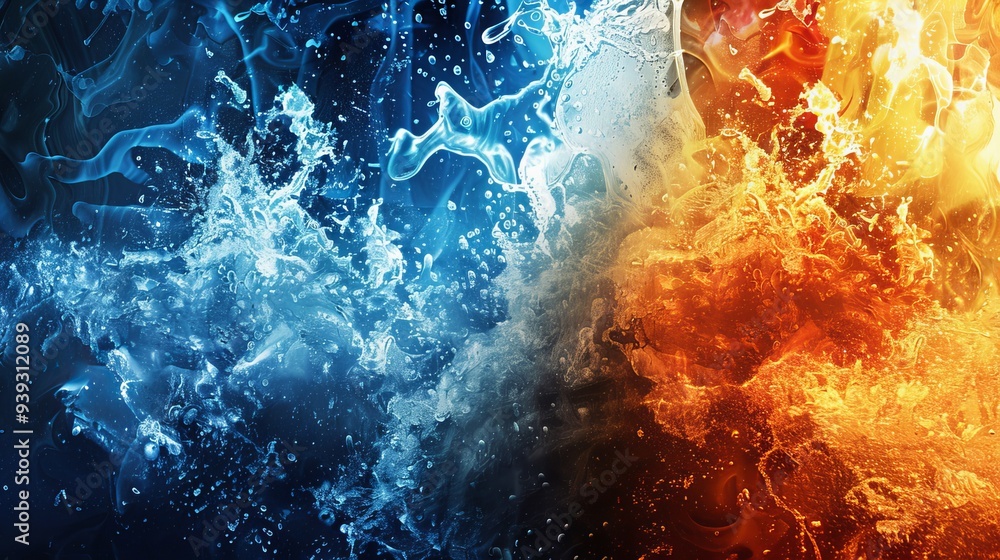 Poster high-resolution abstract wallpaper featuring an exploding water-cooled computer case with energetic 