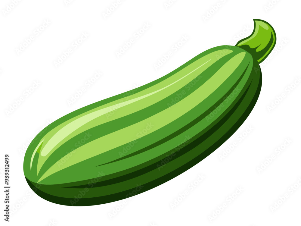 Wall mural zucchini vector, illustration of zucchini isolated on white background