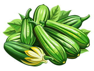 zucchini vector, illustration of zucchini isolated on white background