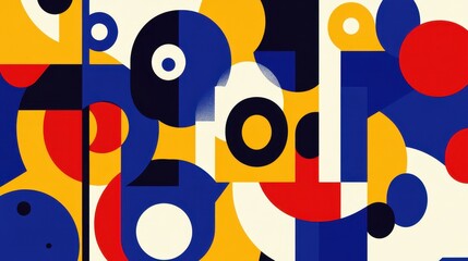 Obraz premium A vibrant arrangement of bold geometric shapes and colors captures attention, offering a modern and artistic vibe for any setting