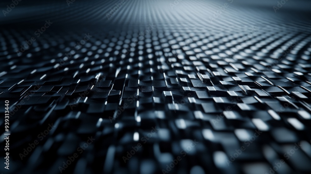 Poster abstract close-up of a metallic textured surface with a woven pattern, showcasing modern design and 
