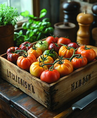 tomatoes in a box