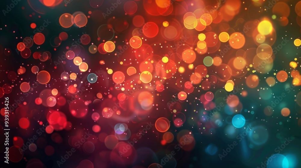 Poster futuristic abstract background with glowing colorful lights and dynamic geometric shapes, vibrant ne