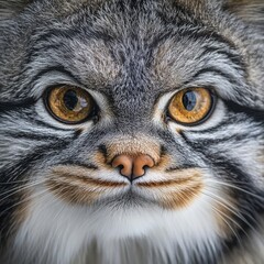 close-up of a Pallas cat face