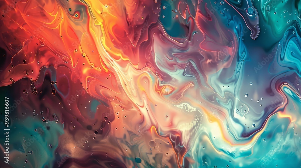 Poster vibrant abstract background with dynamic wave patterns in gradient colors, ideal for modern digital 