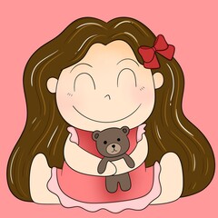 Girl with teddy bear 