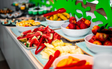 Fruit plates. All inclusive food concept.