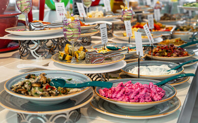 Many different dishes on the all-inclusive system.