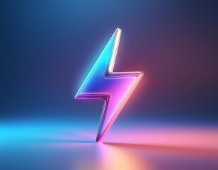 Vibrant iridescent lightning bolt symbol shines against a gradient background