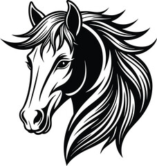 Simple and clean horse logo graphic ideal for equestrian brands capturing the essence of horse movement
