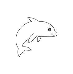dolphin illustration. dolphin isolated on white background in vector illustration icon design.