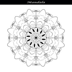 Unique Islamic ornamental detailed mandala design. Premium elegant outline silhouette round mandala backgrounds.