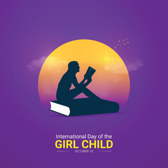 International Day of the Girl Child. Girl Child day creative design for social media ads