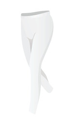White leggings side view. vector illustration