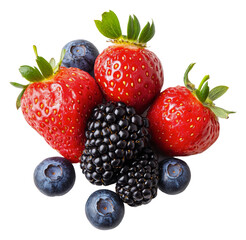Obraz premium PNG Fresh berries on white, dessert ready!