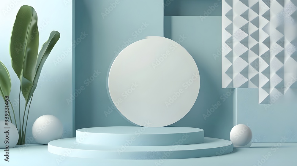Aufkleber 65. modern abstract 3d design featuring geometric patterns and a smooth ceramic circle backdrop