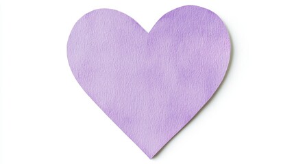 Fototapeta premium Heart-shaped sticky note, pastel purple, isolated on white, Watercolor style
