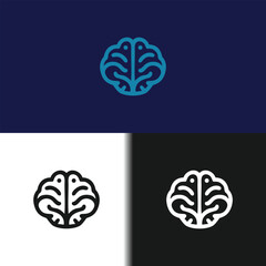 Brain logo design vector icon with premmium concept and creative idea