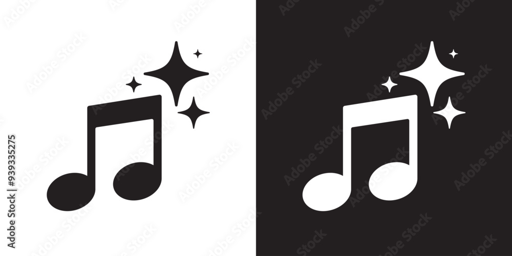 Aufkleber Generate music by AI icon. Artificial intelligence creates music concepts. Machine learning text to generate Musical. UI UX design for app and web. Vector illustration.