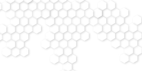 White Hexagonal Background. Luxury White Pattern.bright white abstract honeycomb background,white texture background. hexagon abstract background.Futuristic technology digital hi tech concept backgrou