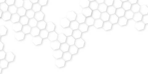 White Hexagonal Background. Luxury White Pattern.bright white abstract honeycomb background,white texture background. hexagon abstract background.Futuristic technology digital hi tech concept backgrou