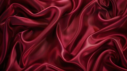 A textured background featuring satin fabric in a deep ruby red, with its smooth, flowing texture