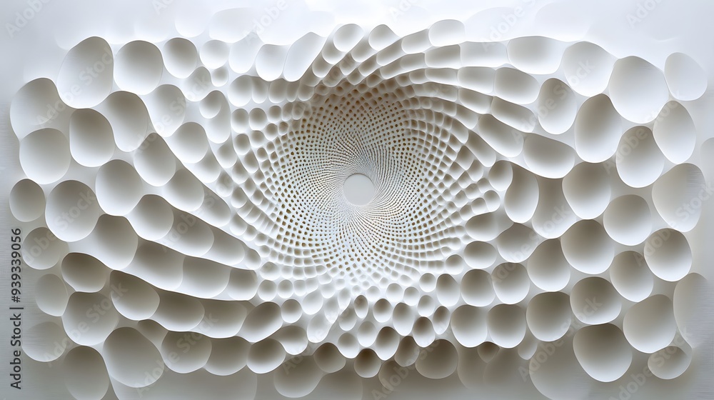Poster 51. abstract 3d wall art with intricate geometric patterns and a smooth circle ceramic surface