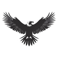 A majestic eagle soars with outstretched wings, embodying strength and freedom, its keen eyes focused, symbolizing vision and power in every flight.