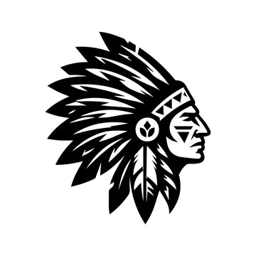 apache warrior face indian ethnic logo