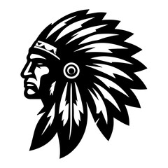 apache warrior face indian ethnic logo