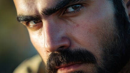 Obraz premium A male veteran reflects the pride and honor of military service