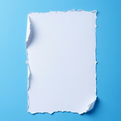 A torn piece of paper with a blue background