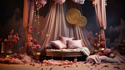 Eid Mubarak colorful luxury Islamic background with decorative ornament, eid Mubarak social media post design. 