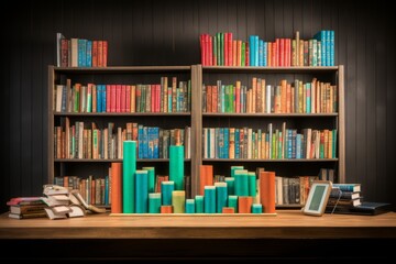 Hand drawn bar chart on blackboard illustrating growth trends and progress over time