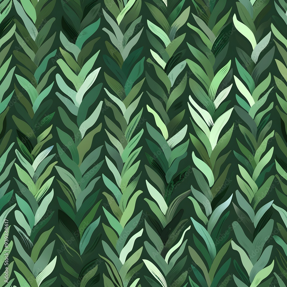 Aufkleber abstract green leaf pattern. a seamless pattern of abstract green leaves in a repeating pattern. it 