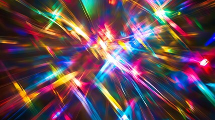 Abstract Art: Intersecting Light Beams in Vibrant Colors
