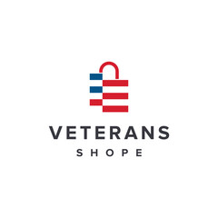 veterans shope simple sleek creative geometric modern logo design