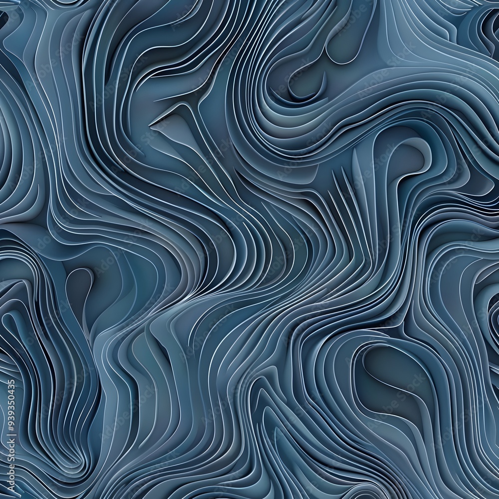 Poster abstract blue swirling pattern. abstract blue swirling pattern with lines and curves creating a dyna