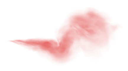 Red fog or smoke. Red smog clouds on floor. Cigarette smoke. Morning fog over land or water surface. Magic haze. Cloud, smoke, fog. PNG.