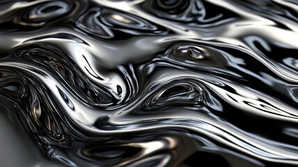 Liquid Metal in Motion: Abstract Art with High Contrast 2